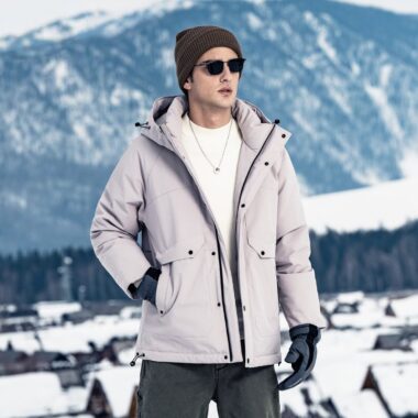 Winter outdoor thick hooded shell-style men’s puffer jackets