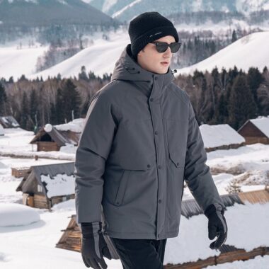 Winter outdoor thick hooded shell-style men’s puffer jackets