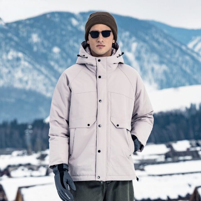 Winter outdoor thick hooded shell-style men’s puffer jackets
