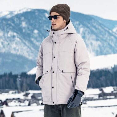 Winter outdoor thick hooded shell-style men’s puffer jackets