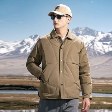 Lightweight short lapel warm fashion men’s puffer jackets