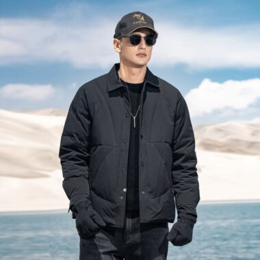 Lightweight short lapel warm fashion men’s puffer jackets