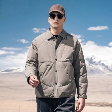 Lightweight short lapel warm fashion men’s puffer jackets