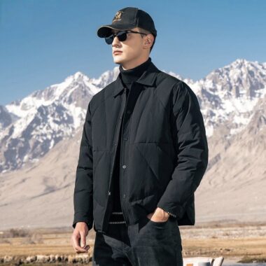 Lightweight short lapel warm fashion men’s puffer jackets