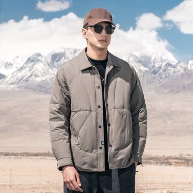 Lightweight short lapel warm fashion men’s puffer jackets