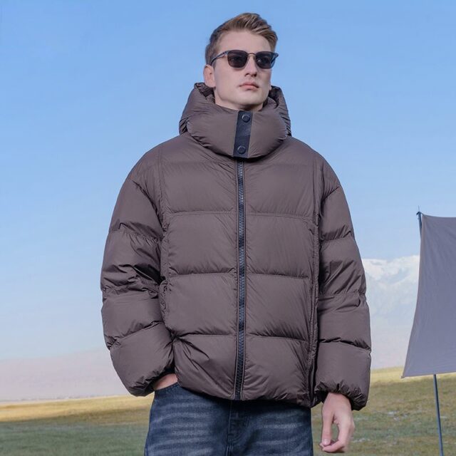 Loose fit fashion short warm men’s puffer jackets