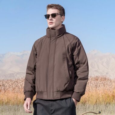 Minimalist loose fit short warm men’s puffer jackets