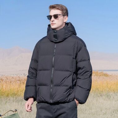 Loose fit fashion short warm men’s puffer jackets