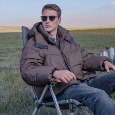 Loose fit fashion short warm men’s puffer jackets