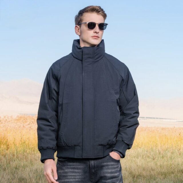 Minimalist loose fit short warm men’s puffer jackets