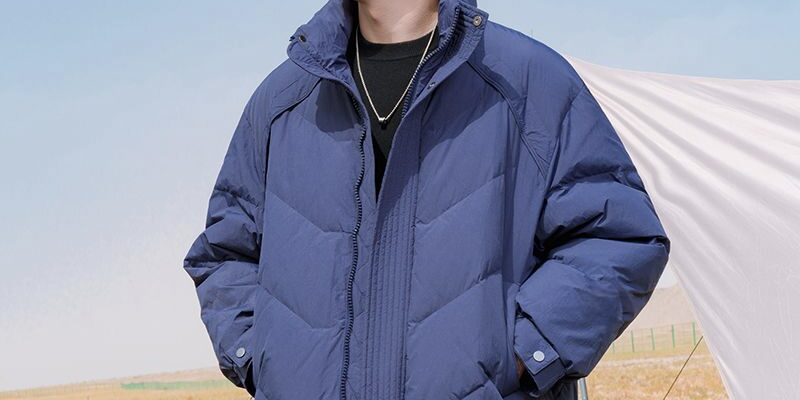 Stand collar loose fit short winter men’s puffer jackets