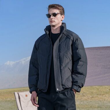 Stand collar loose fit short winter men’s puffer jackets