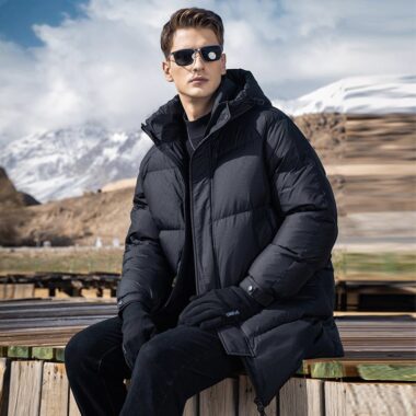 Thick warm winter mid-length men’s puffer jackets