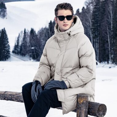 Thick warm winter mid-length men’s puffer jackets
