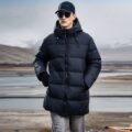 Mid-length hooded warm minimalist men’s puffer jackets