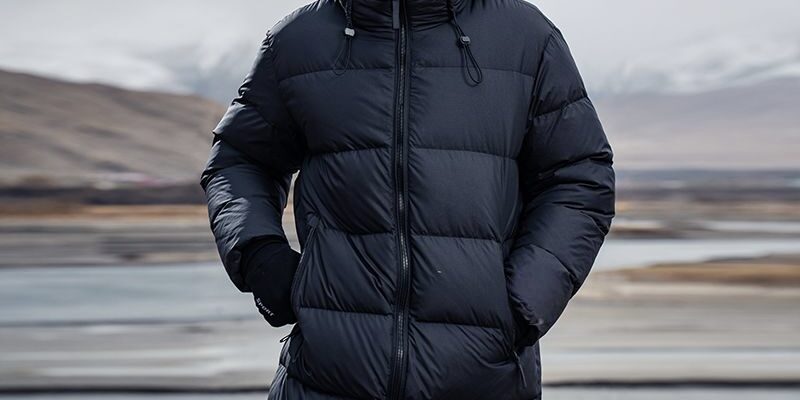 Mid-length hooded warm minimalist men’s puffer jackets