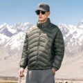 Lightweight winter outdoor short stand collar men’s puffer jackets