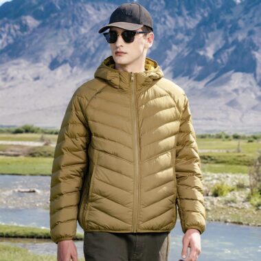 Reversible lightweight hooded autumn winter men’s puffer jackets