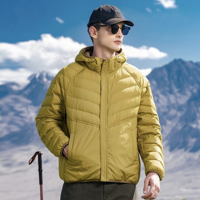 Reversible lightweight hooded autumn winter men’s puffer jackets