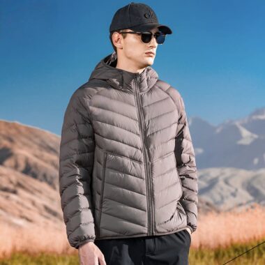 Reversible lightweight hooded autumn winter men’s puffer jackets