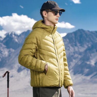 Reversible lightweight hooded autumn winter men’s puffer jackets