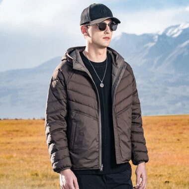Reversible lightweight hooded autumn winter men’s puffer jackets