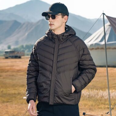 Reversible lightweight hooded autumn winter men’s puffer jackets