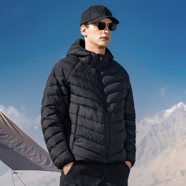 Reversible lightweight hooded autumn winter men’s puffer jackets