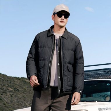 Shirt style lightweight warm winter men’s puffer jackets