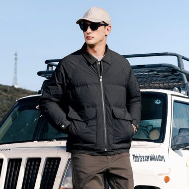 Shirt style lightweight warm winter men’s puffer jackets