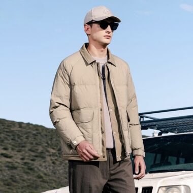 Shirt style lightweight warm winter men’s puffer jackets