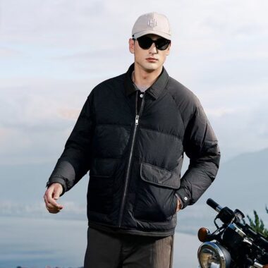 Shirt style lightweight warm winter men’s puffer jackets