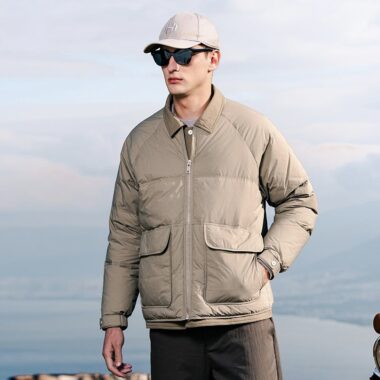 Shirt style lightweight warm winter men’s puffer jackets