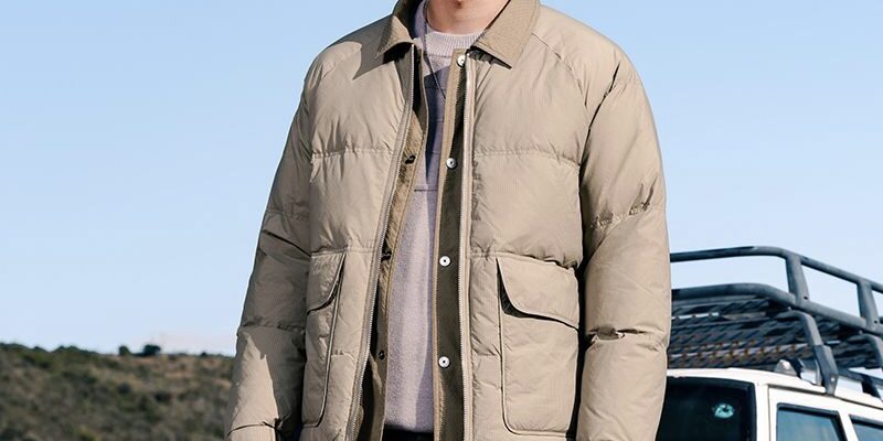 Shirt style lightweight warm winter men’s puffer jackets