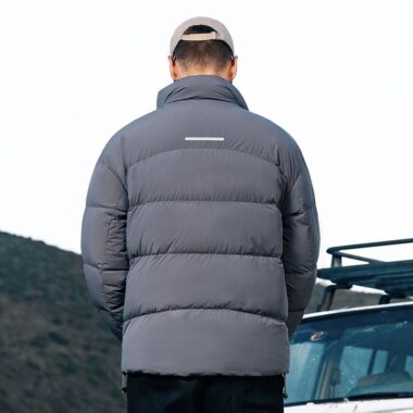 Winter warm versatile short stand collar men’s puffer jackets