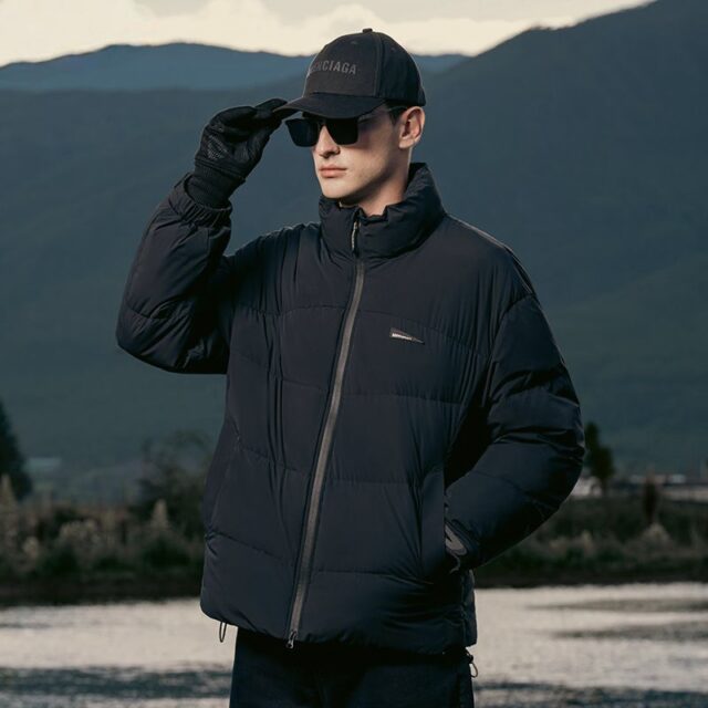 Winter warm versatile short stand collar men’s puffer jackets