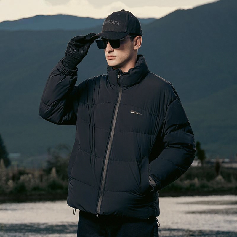 Winter warm versatile short stand collar men’s puffer jackets