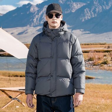 Warm winter short men’s puffer jackets