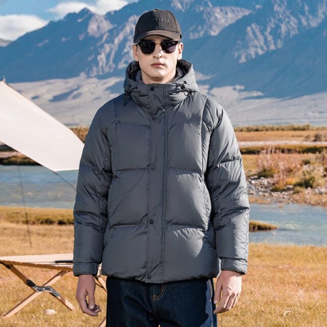 Warm winter short men’s puffer jackets