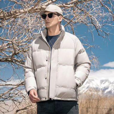 Stand collar winter warm men’s puffer jackets