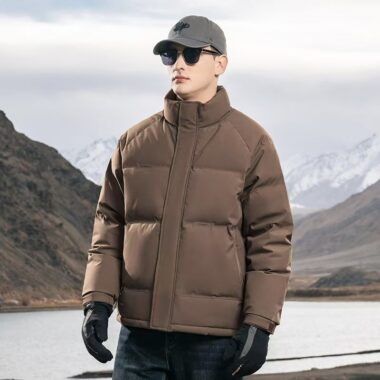 Stand collar winter warm men’s puffer jackets