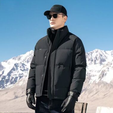 Stand collar winter warm men’s puffer jackets