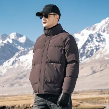 Stand collar winter warm men’s puffer jackets