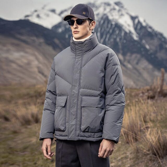 Thick warm winter short men’s puffer jackets