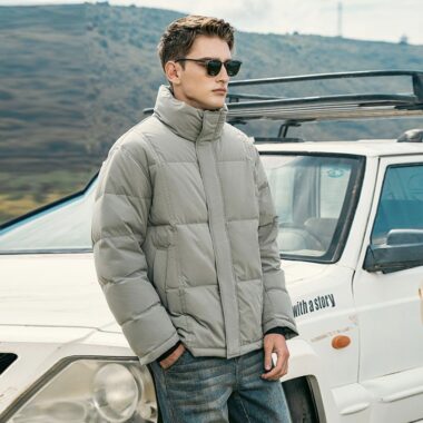 Thick warm stand collar winter men’s puffer jackets