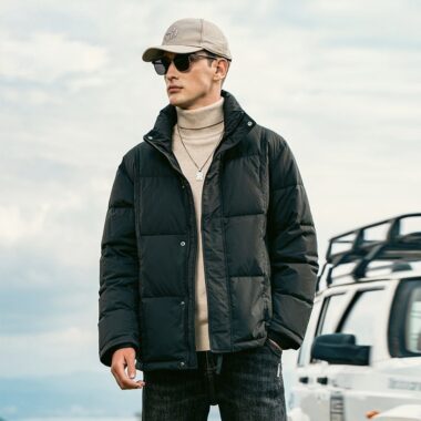 Thick warm stand collar winter men’s puffer jackets