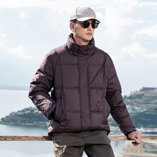 Thick warm stand collar winter men’s puffer jackets