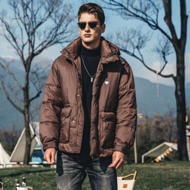 Hot selling trendy thick hooded short men’s puffer jackets