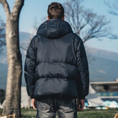 Hot selling trendy thick hooded short men’s puffer jackets