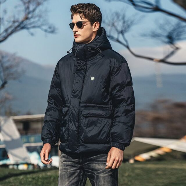 Hot selling trendy thick hooded short men’s puffer jackets